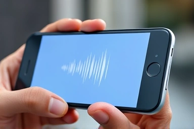 Smartphone recording high-quality audio with sound waves