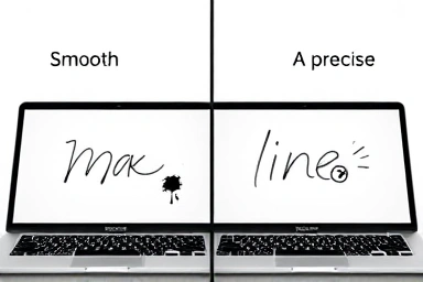 Stylus pen technology comparison on laptop screens.
