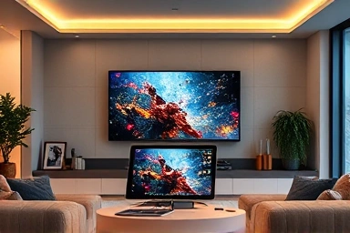 Seamless tablet to TV mirroring for immersive entertainment.