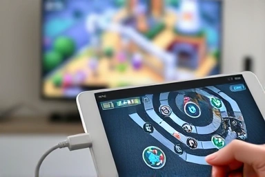 Wireless tablet mirroring for gaming with low latency.