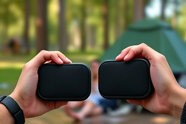 Setting up portable Bluetooth speakers for outdoor stereo audio