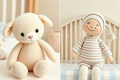 Soft Jellycat vs knitted Blabla baby dolls