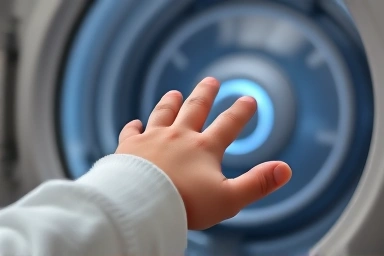 Soft, dry baby clothes symbolize hygiene and comfort.