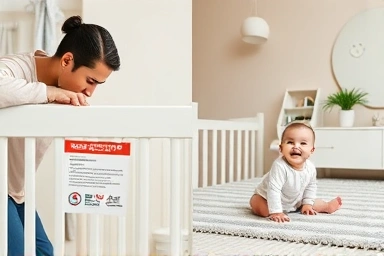 Parent choosing safe baby products for a happy child.