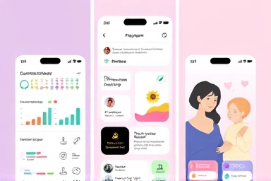 Visual comparison of different pregnancy app interfaces