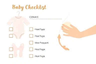 Organized birth preparation checklist with baby items.