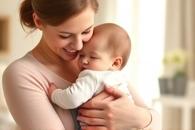 Mother and baby bonding, nurturing care, loving connection