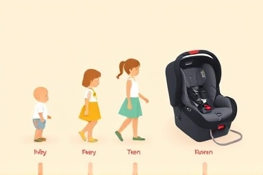 Symbolic representation of child growth and car seat evolution