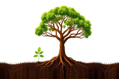 Seedling growing into a strong, protective tree