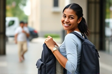 Parent easily accessing diaper bag backpack