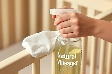 DIY natural cleaning for baby crib safety.