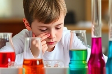 Child exploring science kit, fostering curiosity and learning