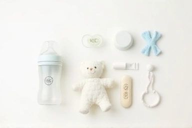 Various baby products with KC certification marks displayed neatly