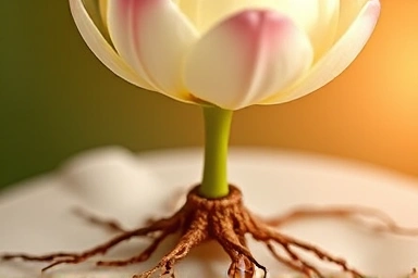 Symbolic blooming flower representing natural childbirth and growth