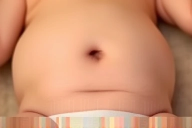 Newborn baby's healthy belly button