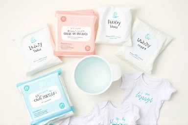 Baby dry tissues and clean water for hygiene