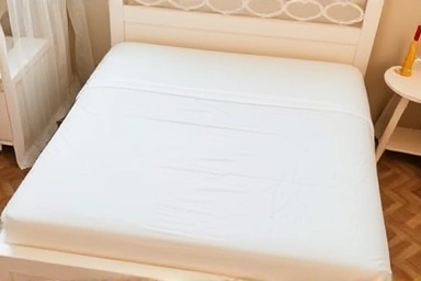 Child's bed with waterproof protector, symbolizing preparedness.