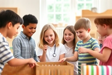 Children playing together, developing social skills through role-play.