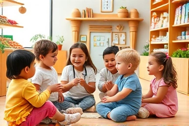 Children playing and learning through imaginative role-play games.