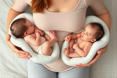 Comfortable twin nursing with D and C pillows