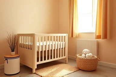 Cozy nursery corner with baby essentials, ready for arrival.