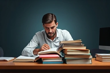 Person studying for national technical qualifications exam