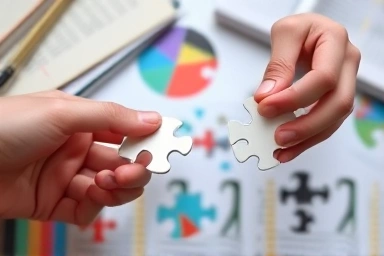 Hands assembling puzzle pieces representing PSAT skills