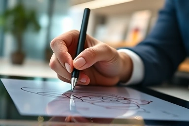 Digital art creation with stylus on tablet, professional design.