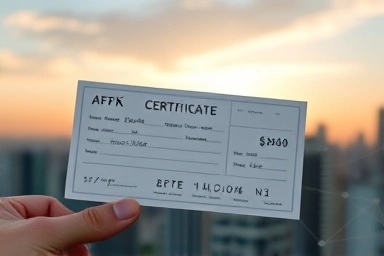 Financial certificate symbolizing expertise and future growth.