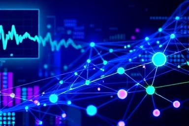 Abstract representation of broadcasting and telecommunications networks.