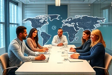 Financial professionals discussing global compliance and CAMS certification.