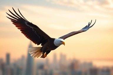 Eagle symbolizing career growth in finance and trade.
