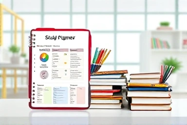 Academic planner versus specialized textbooks for exam preparation.