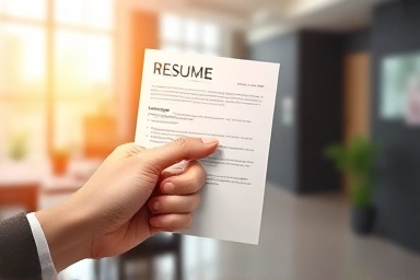 Resume with highlighted skills, symbolizing job competence
