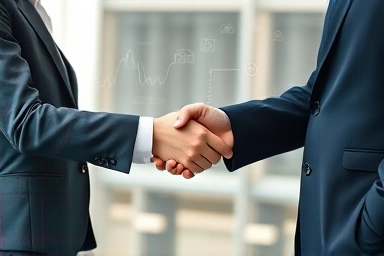 Confident job interview with digital skill visualization