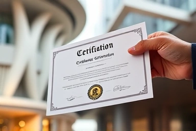 Prestigious engineering certification symbolizing expertise and success