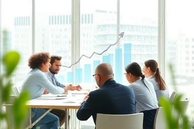 Professionals collaborating on sustainable business growth.