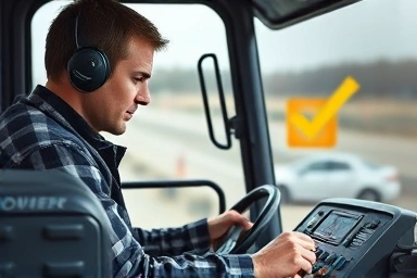Excavator operator mastering practical test skills.