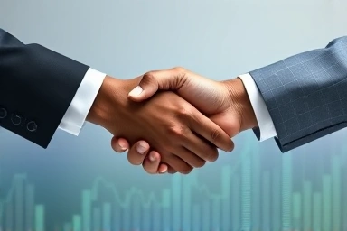 Symbolic handshake representing trust and integrity in finance.