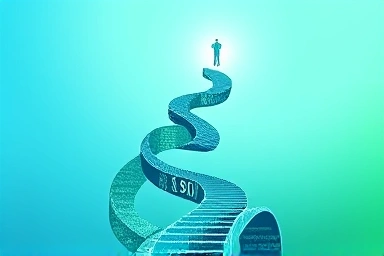 Symbolic path to financial data analyst career success.