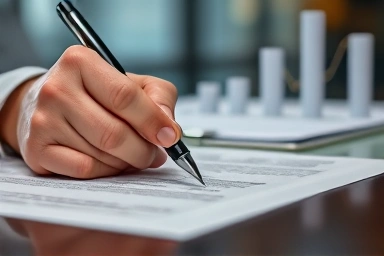 Legal document signing, financial recovery, professional contract execution.