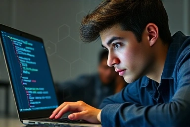 Student coding for information processing engineer exam.