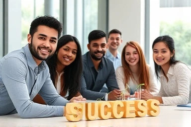 Young professionals discussing career growth and consulting.