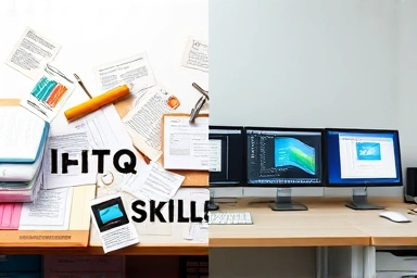 Contrast of outdated vs. modern office skills with ITQ