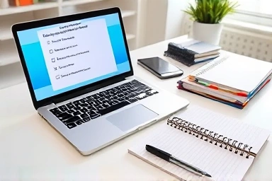 Organized desk for ITQ PowerPoint A-grade success