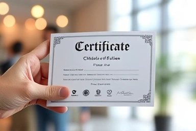 Digital certificate symbolizing career growth and achievement.