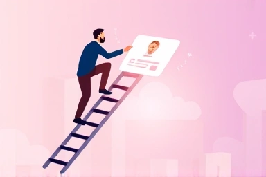 Symbolic ladder of career advancement using computer skills and national support.
