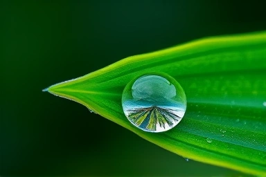 Dewdrop on a leaf, symbolizing consistent effort and growth.