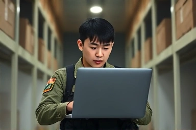Soldier studying computer skills for future career