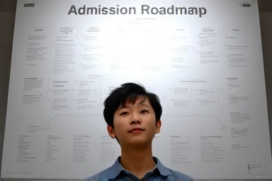 Student planning university admission with hopeful future